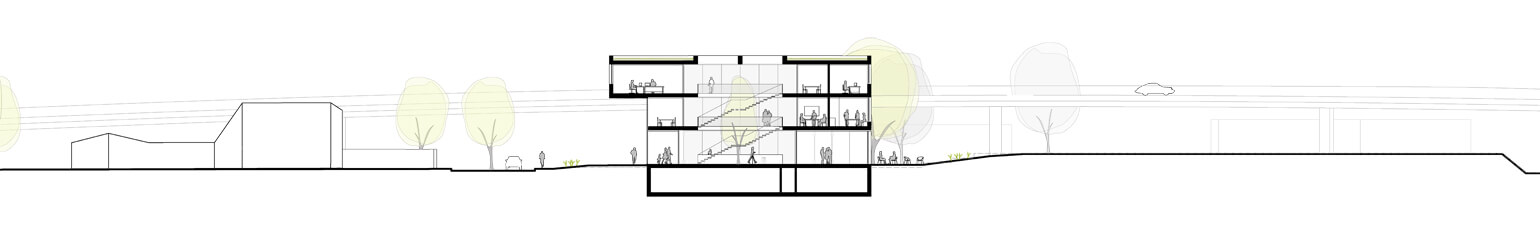 Querschnitt mit Kirche